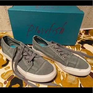 Blowfish Malibu Grey Washed Canvas Sneakers